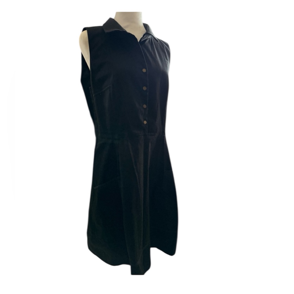 Calvin Klein Black Sleeveless Midi Shirt Dress